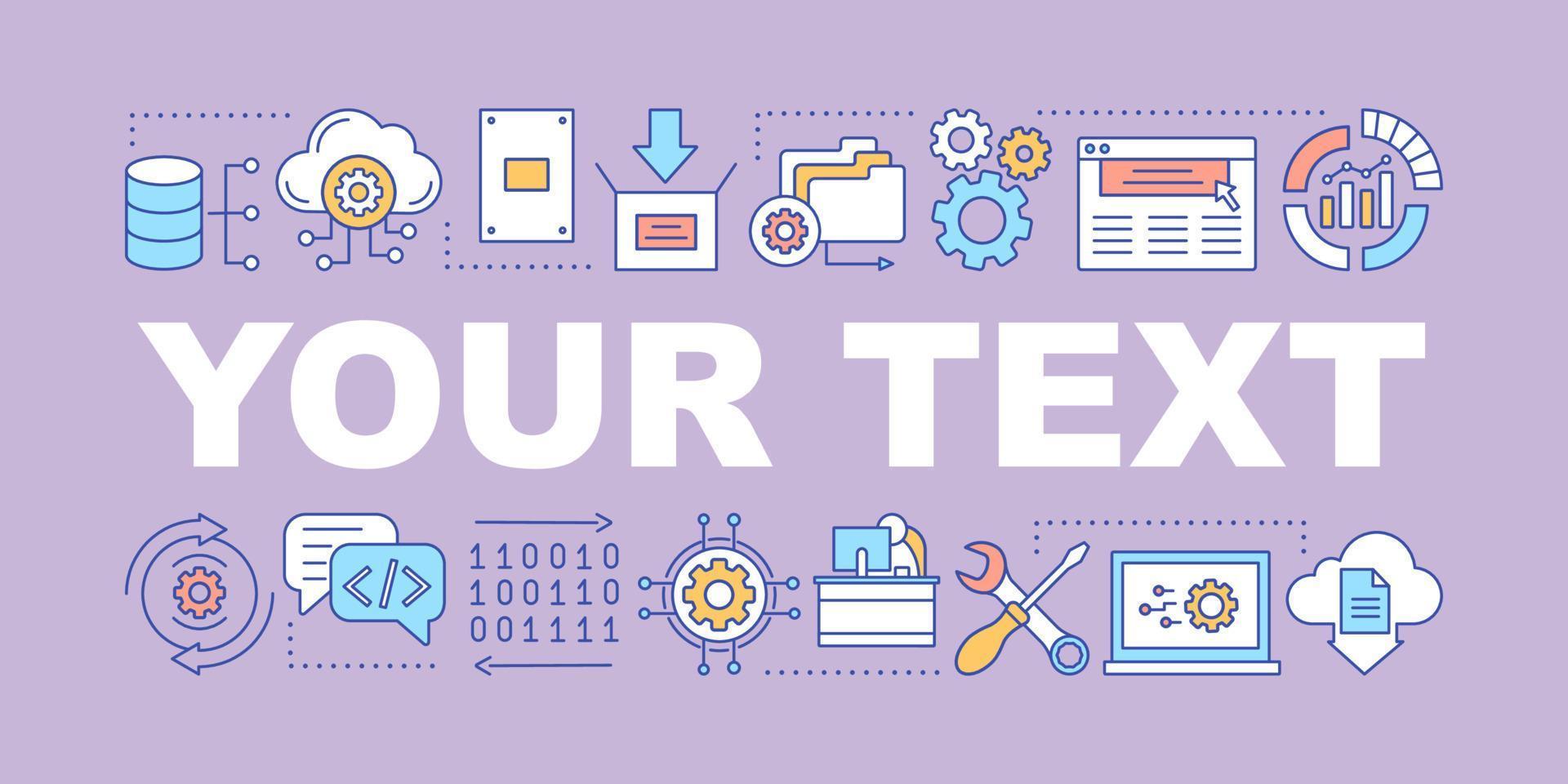 Big data word concepts banner. Technical support. Presentation. Digital technology. Programming. Software development. Isolated lettering typography idea with linear icons. Vector outline illustration
