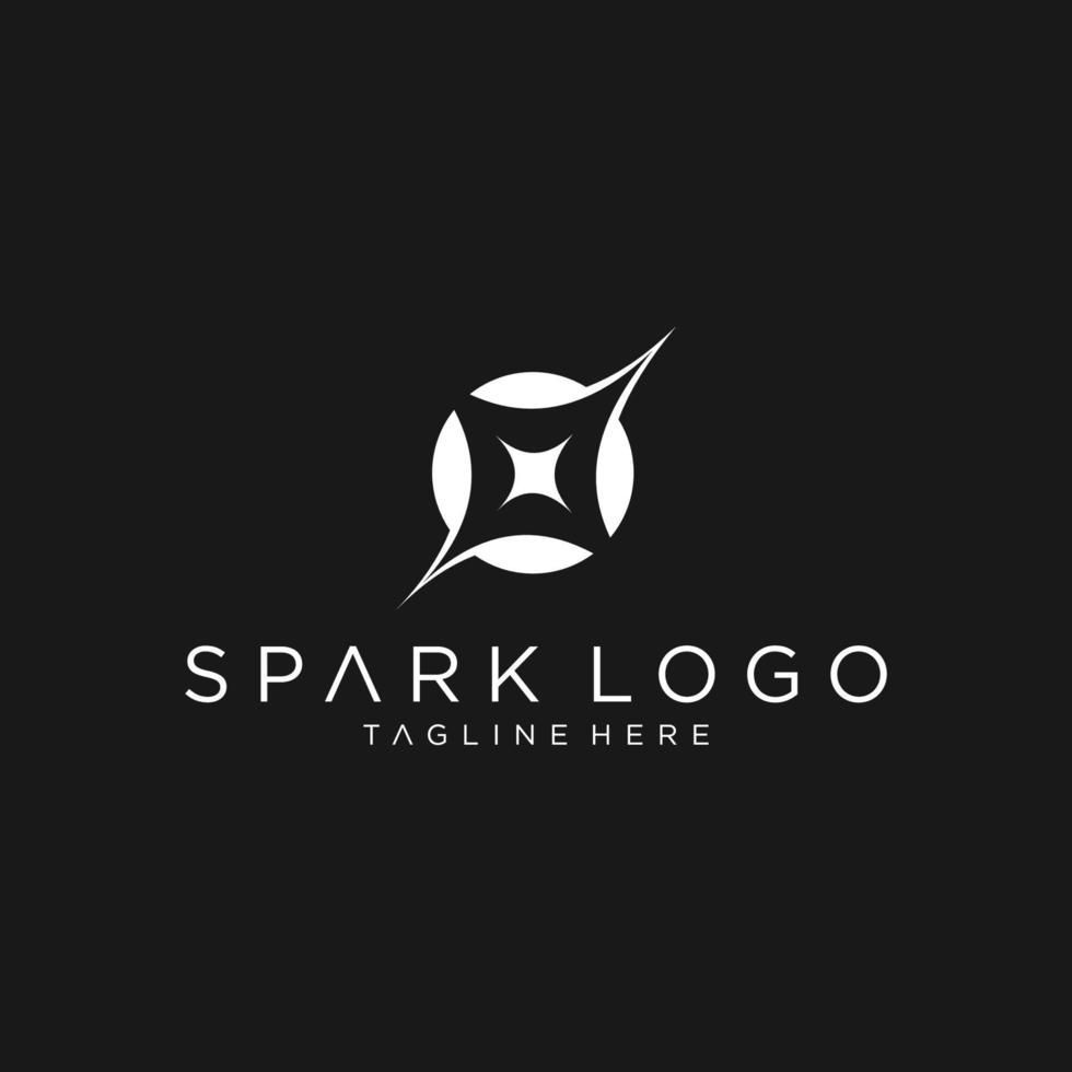 Spark logo design concept. Night logomark illustration. Can representing travel, adventure, smart, holiday, star, and floral. vector