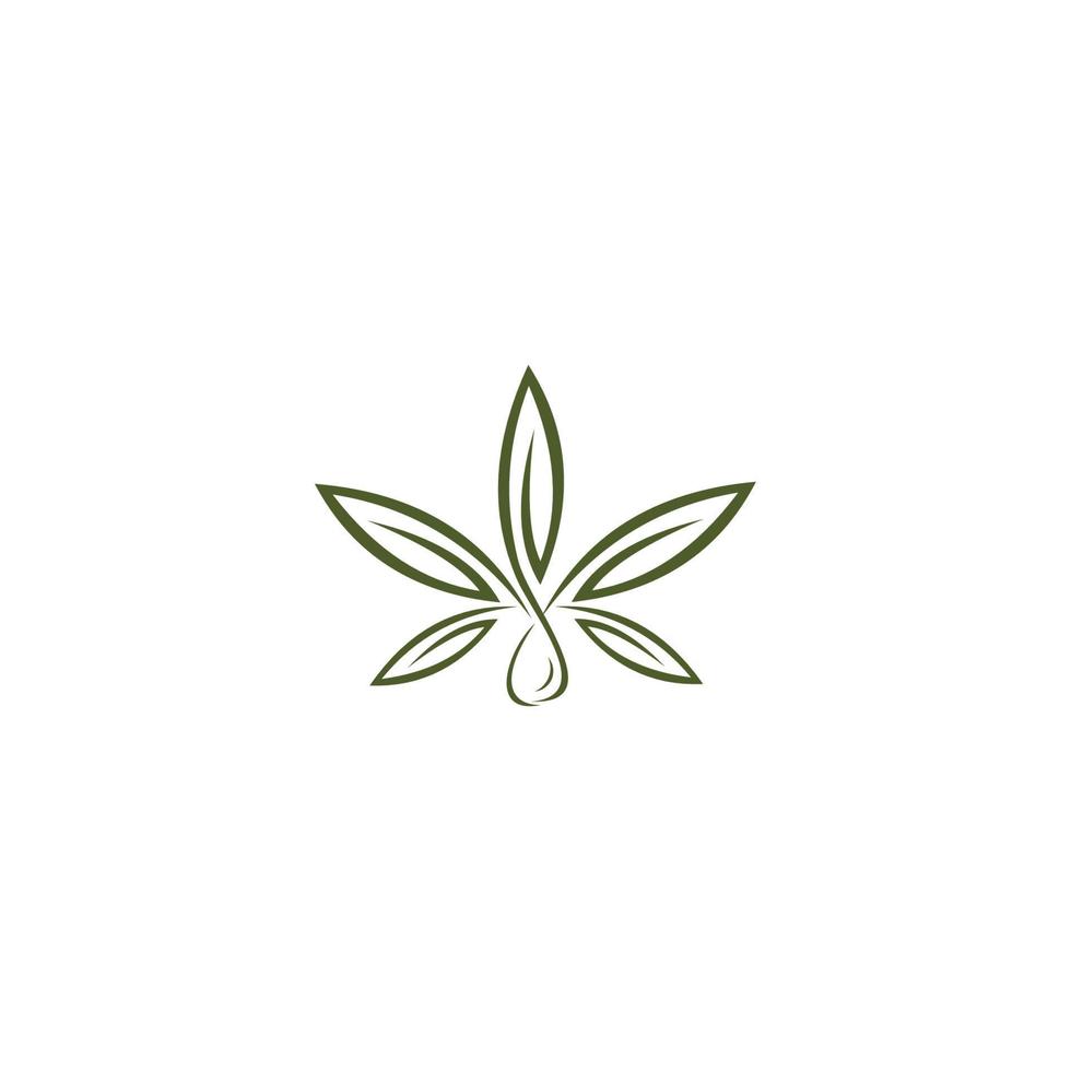 CBD oil leaf  CBD leaf Hemp icon logo template vector