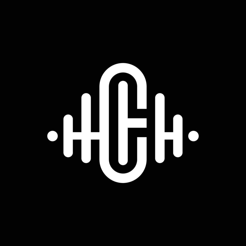 letra c y h con elemento de reproductor de música de pulso. plantilla de logotipo música electrónica, ecualizador, tienda, dj, discoteca, discoteca. vector de logotipo de onda de audio.
