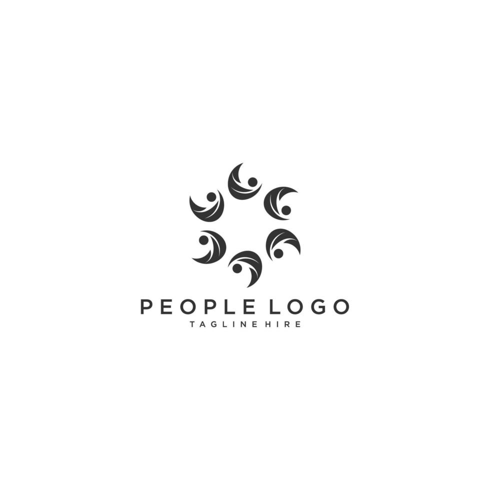 Creative people logo design template vector