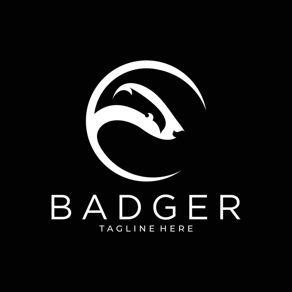 badger animal logo design template vector