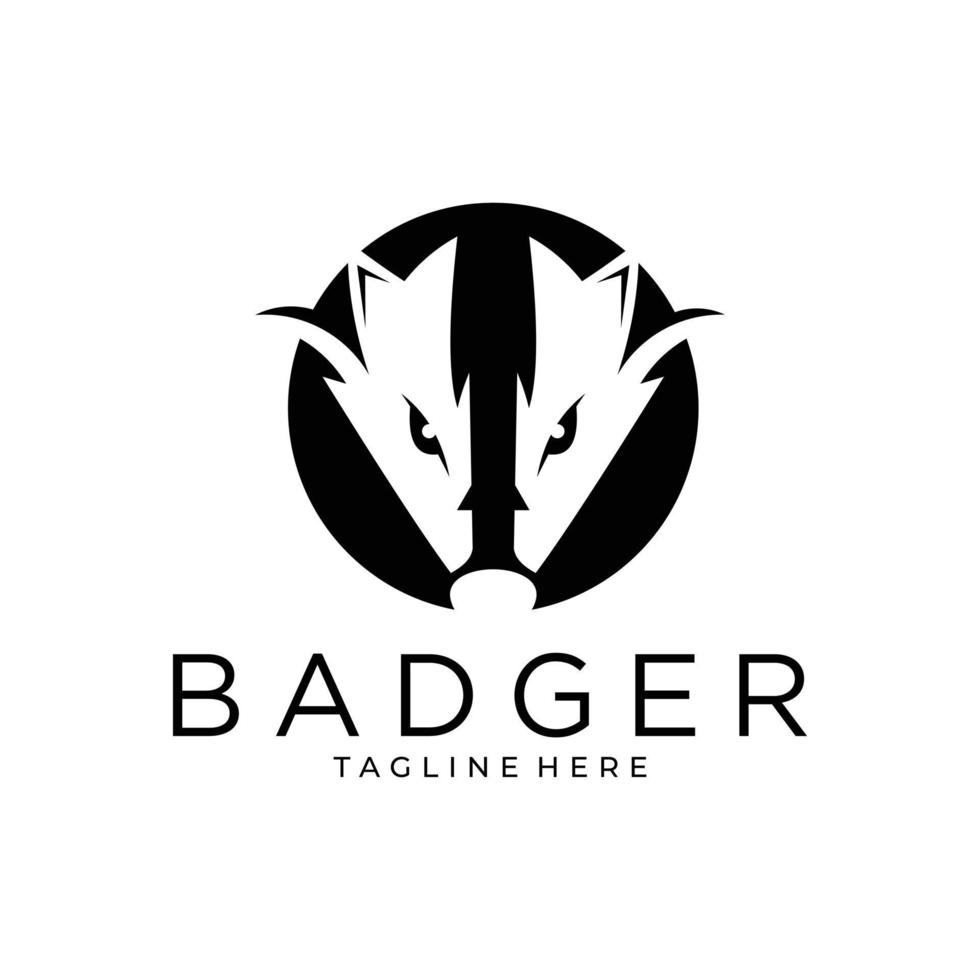 badger animal logo design template vector