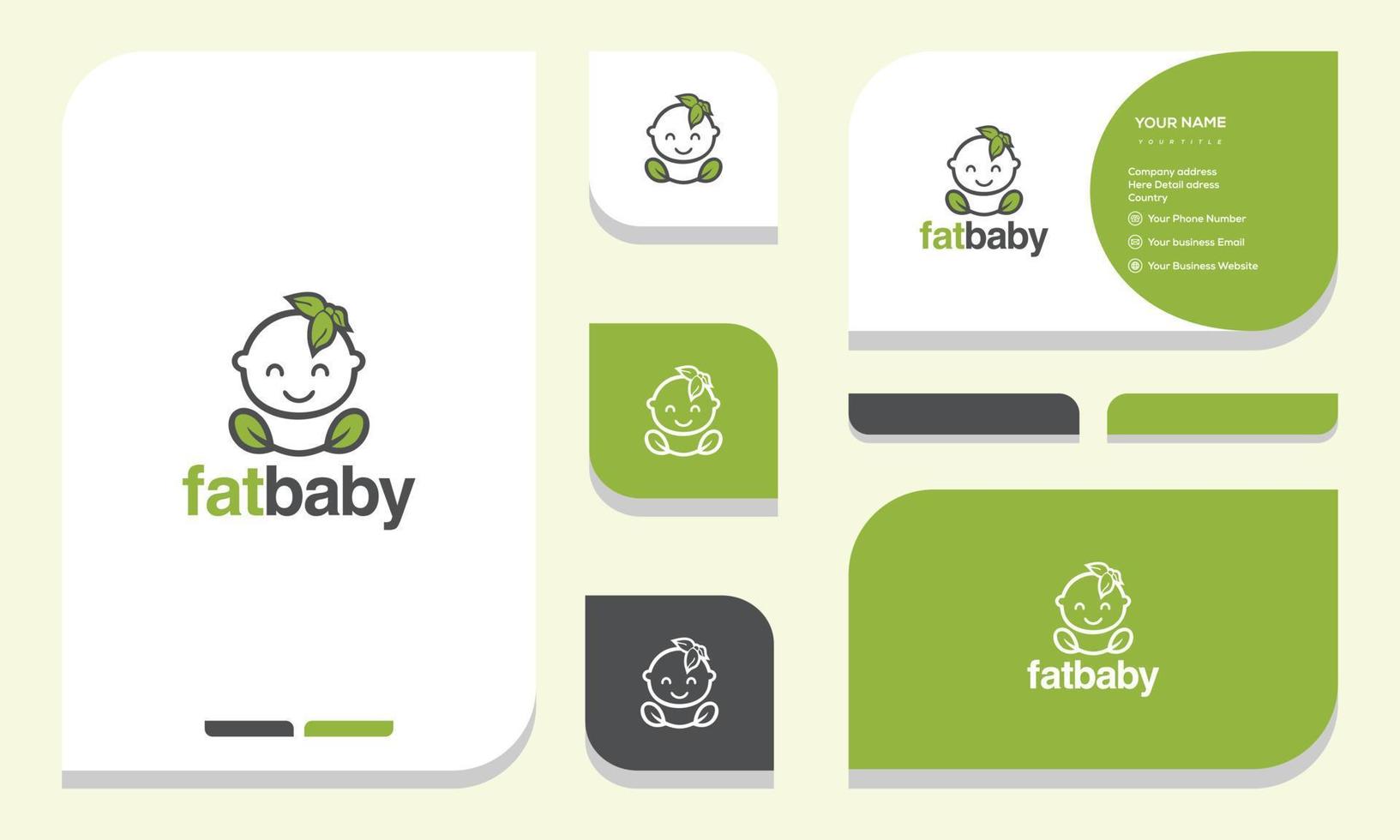 baby leaf logo vector icon illustration. logo and business card
