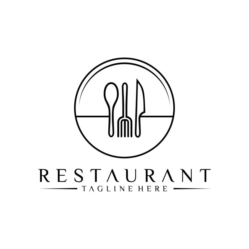 Food Logo with Spoon, Fork and knife. Restaurant Logo Design vector