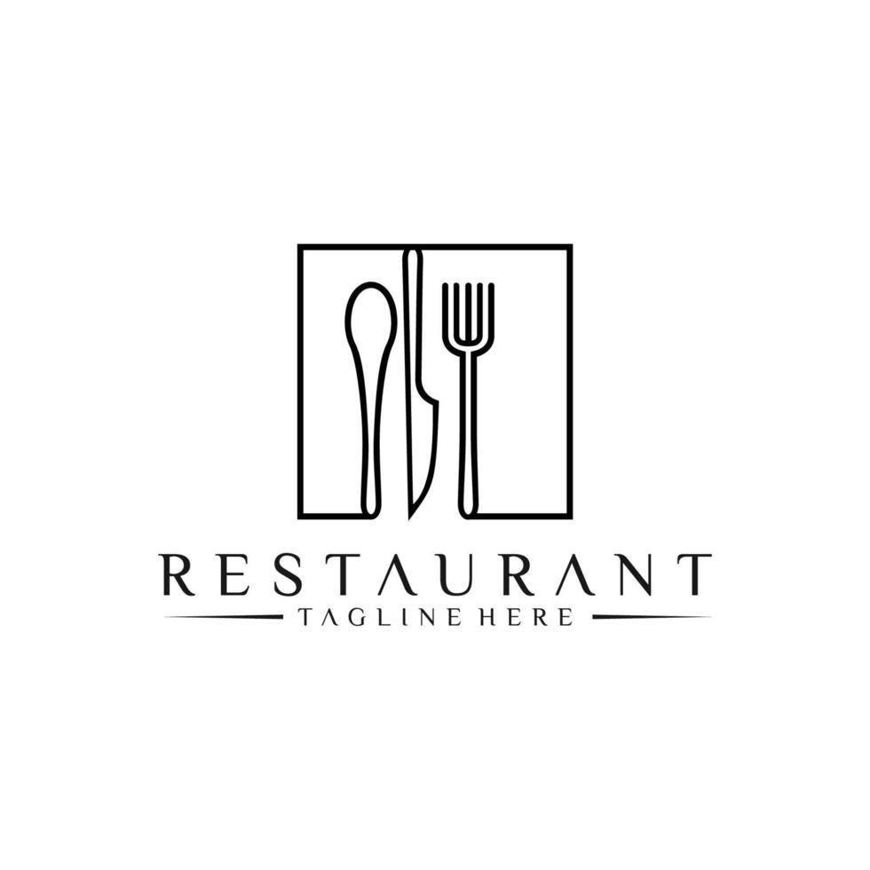 logo de comida con cuchara, tenedor y cuchillo. diseño de logotipo de restaurante vector