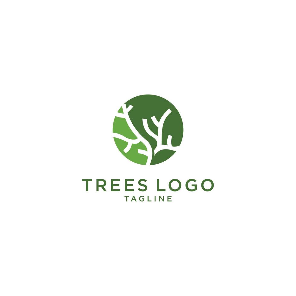 icono de vector de árbol. diseño de logotipo de ilustración de vector de árboles de naturaleza.