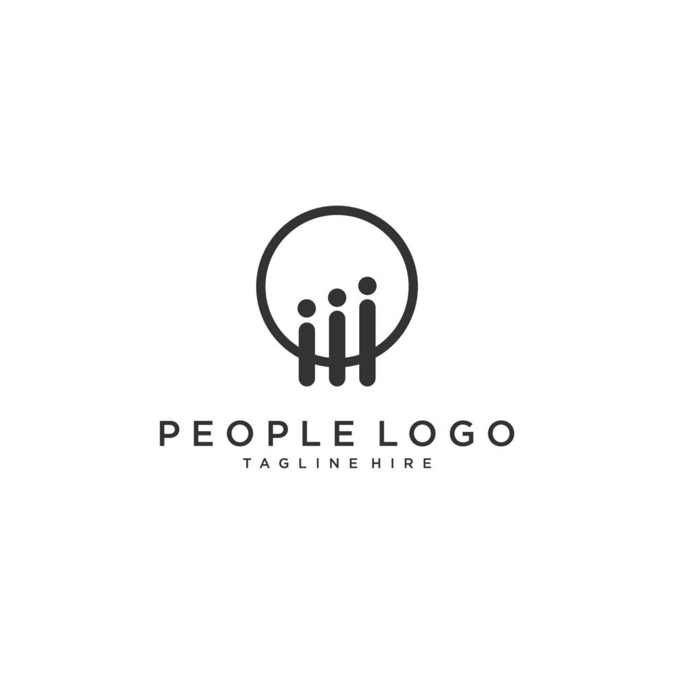 Creative people logo design template with circle vector