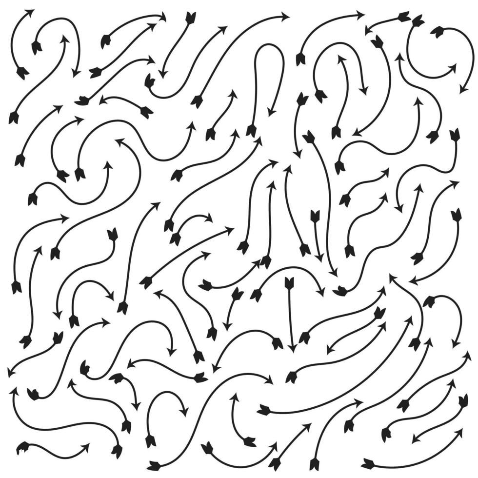 Set of black  arrows. Vector illustration isolated on white background