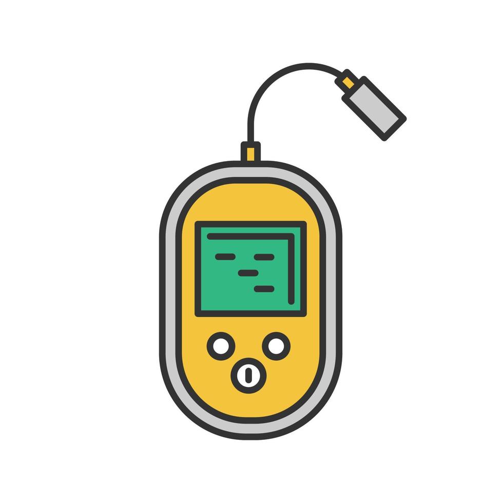 Fish finder color icon. Echo sounder. Depth finder. Fish searching. Isolated vector illustration