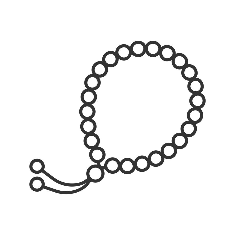 Misbaha linear icon. Dhikr. Thin line illustration. Tespih. Contour symbol. Vector isolated outline drawing