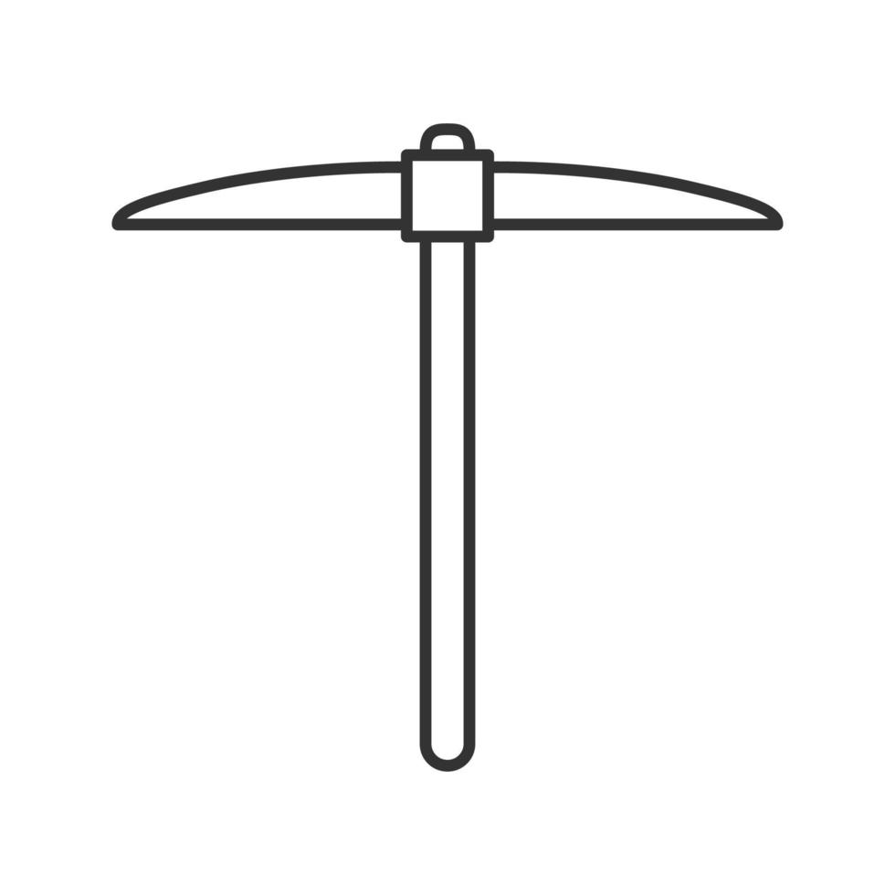 Navvy pick linear icon. Mining. Thin line illustration. Pick axe. Contour symbol. Vector isolated outline drawing