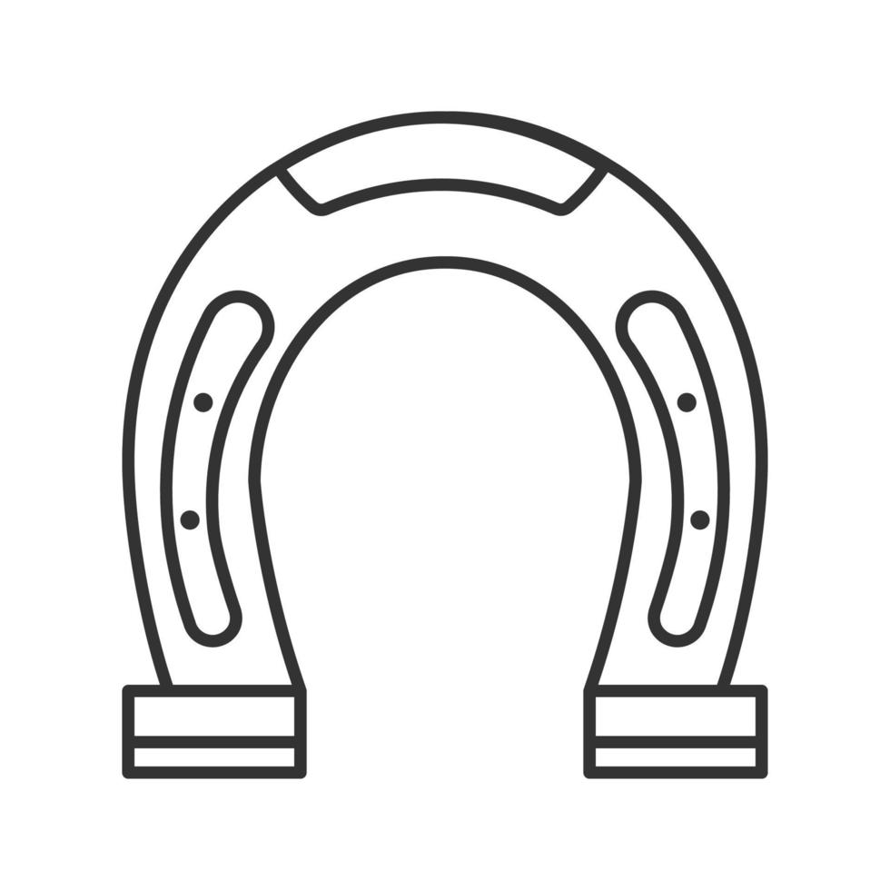 Horseshoe linear icon. Symbol of success and good luck. Thin line illustration. Contour symbol. Vector isolated outline drawing