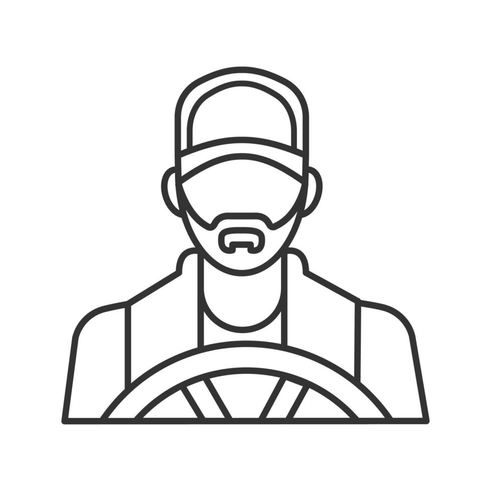 Driver linear icon. Transportation service. Thin line illustration. Contour symbol. Vector isolated outline drawing