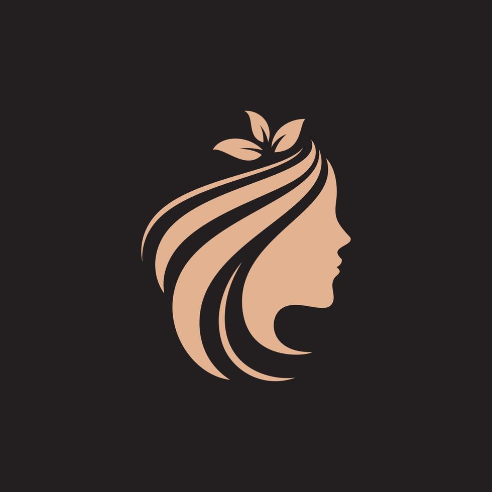 Woman hair salon logo design luxury Vector