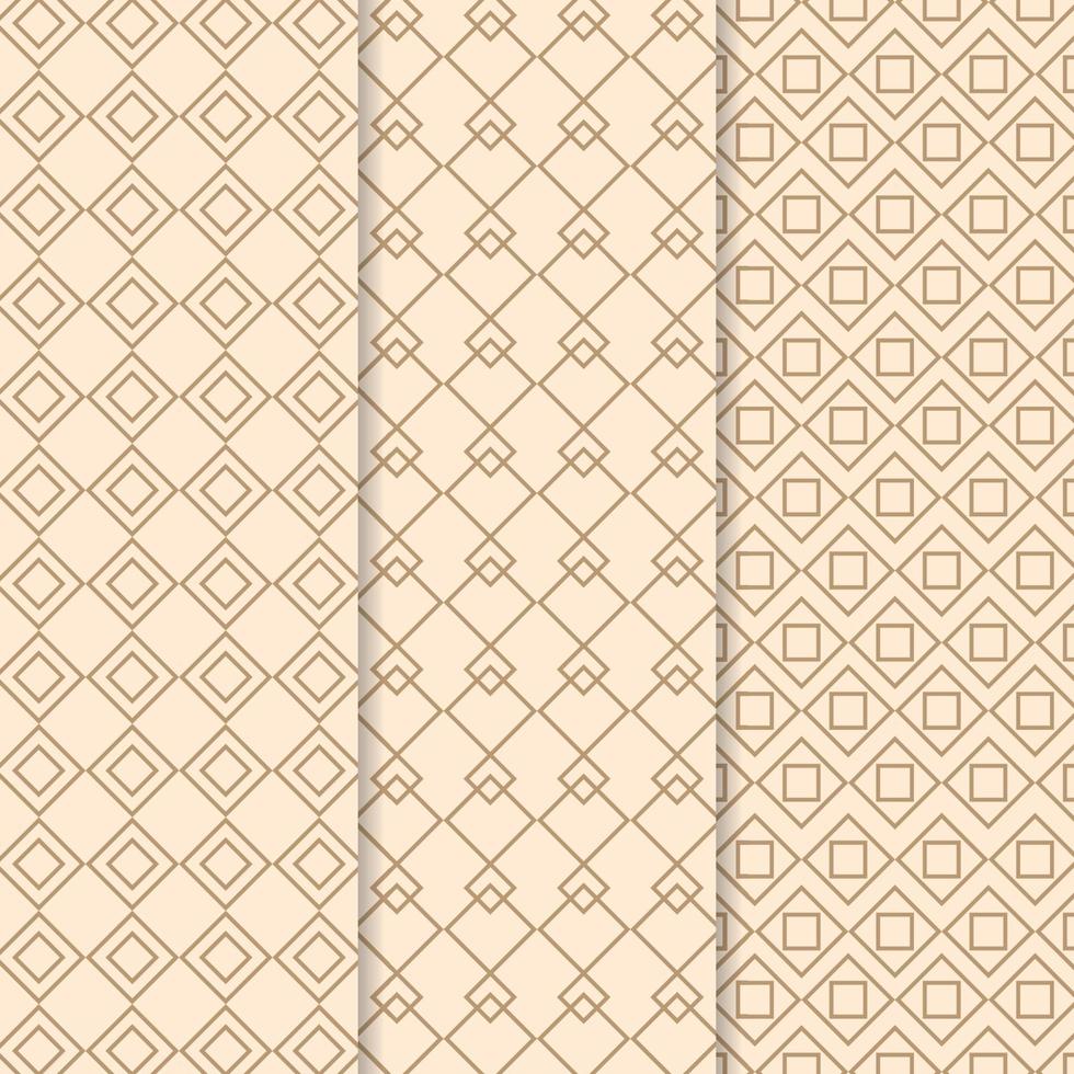 Set of geometric seamless patterns. Abstract geometric hexagonal, cube, circle graphic design. vector