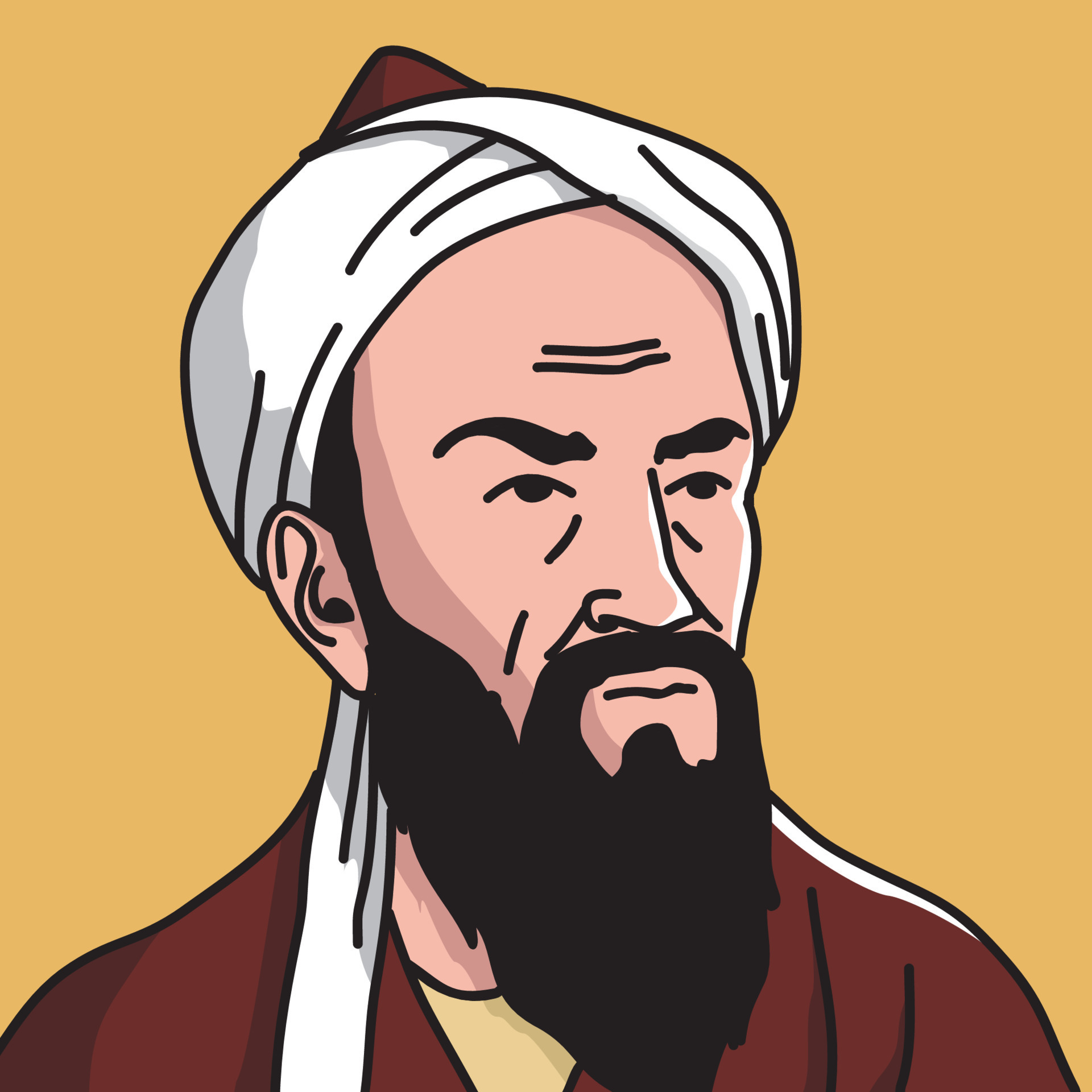 vector illustration of Muslim mathematician al-biruni 7490495 Vector