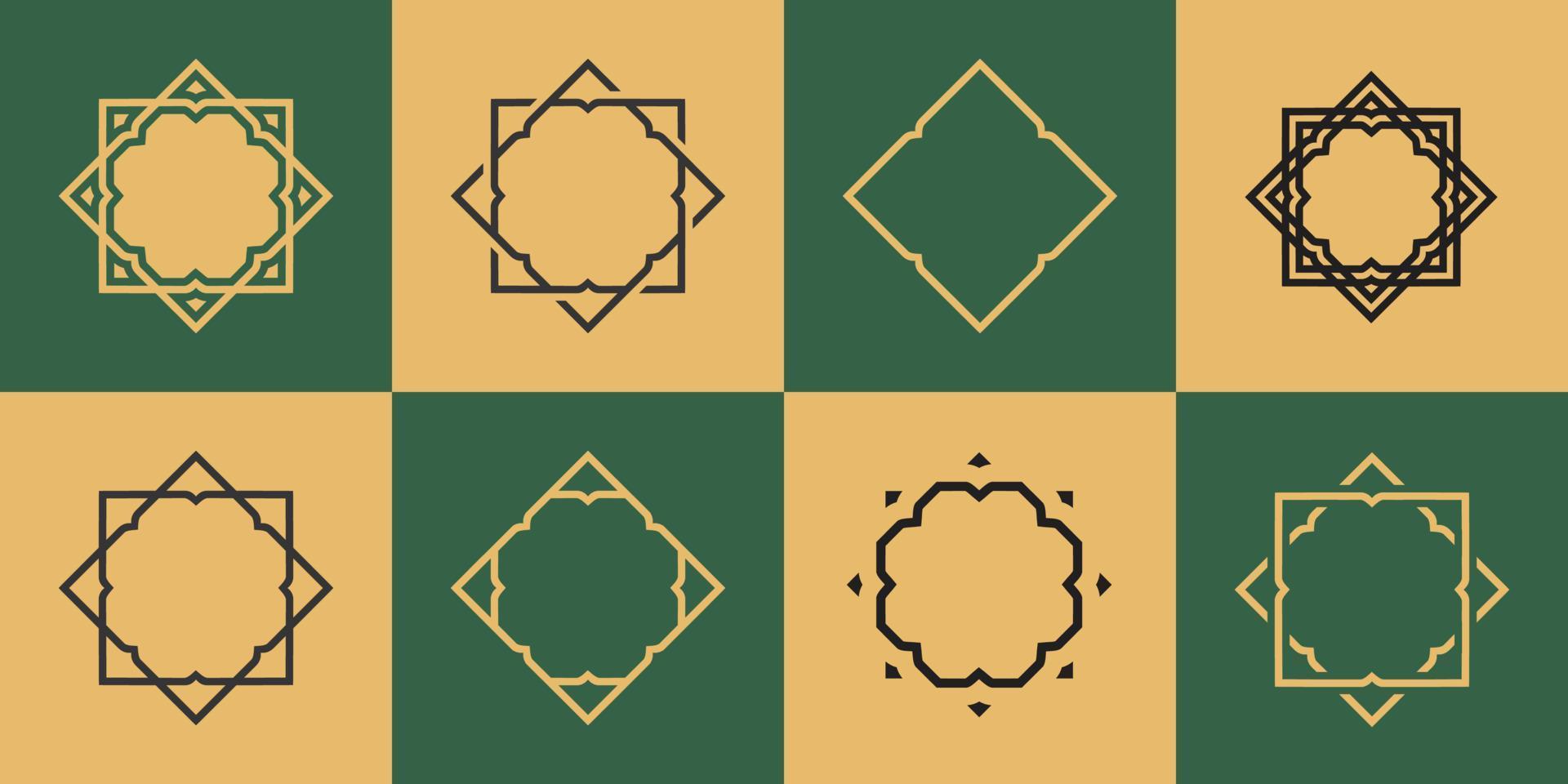 forma islámica con formas rectangulares y hexagonales vector