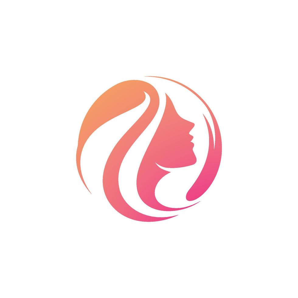 icono de estilo de cabello largo de mujer de belleza vector