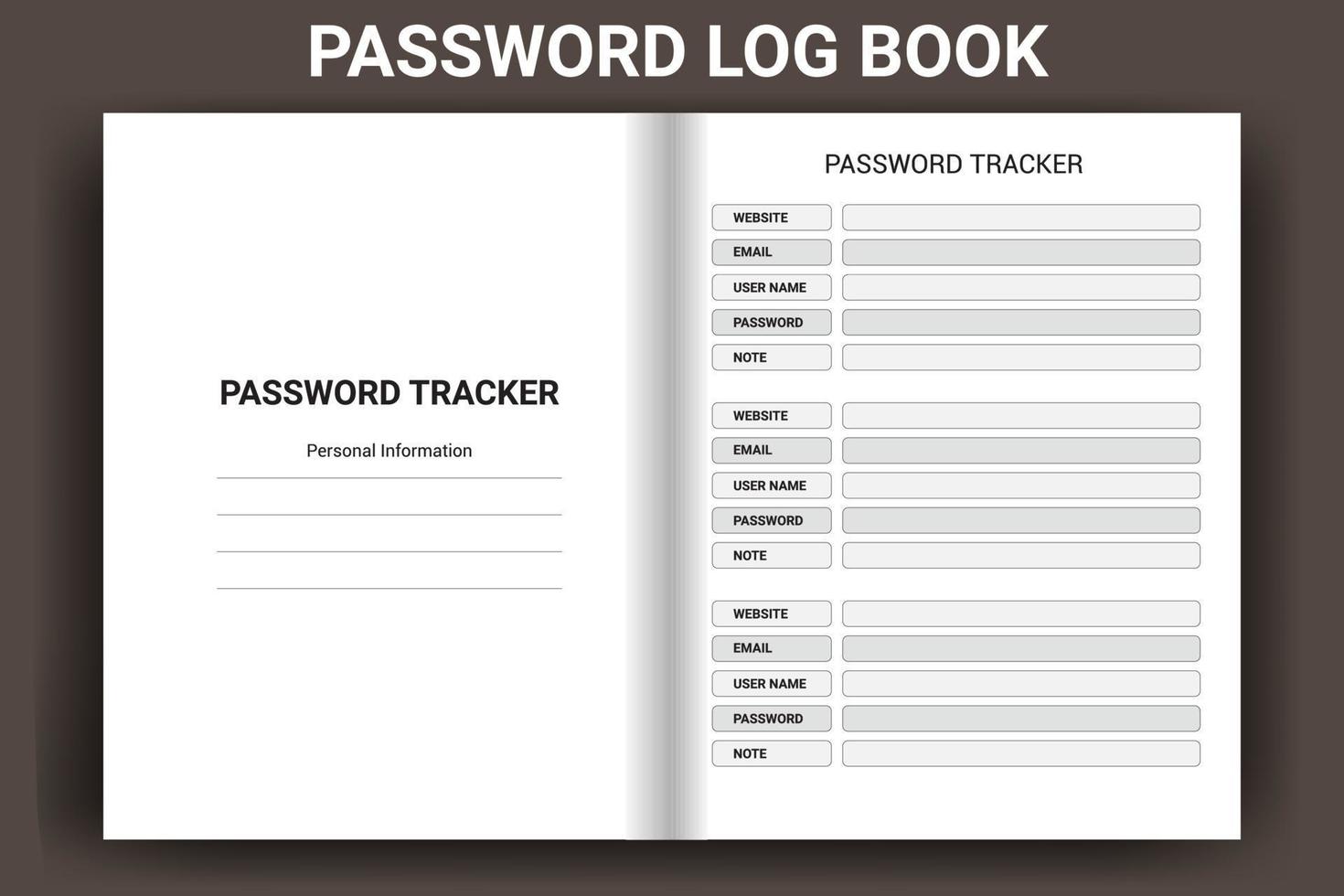 Password Log Book vector
