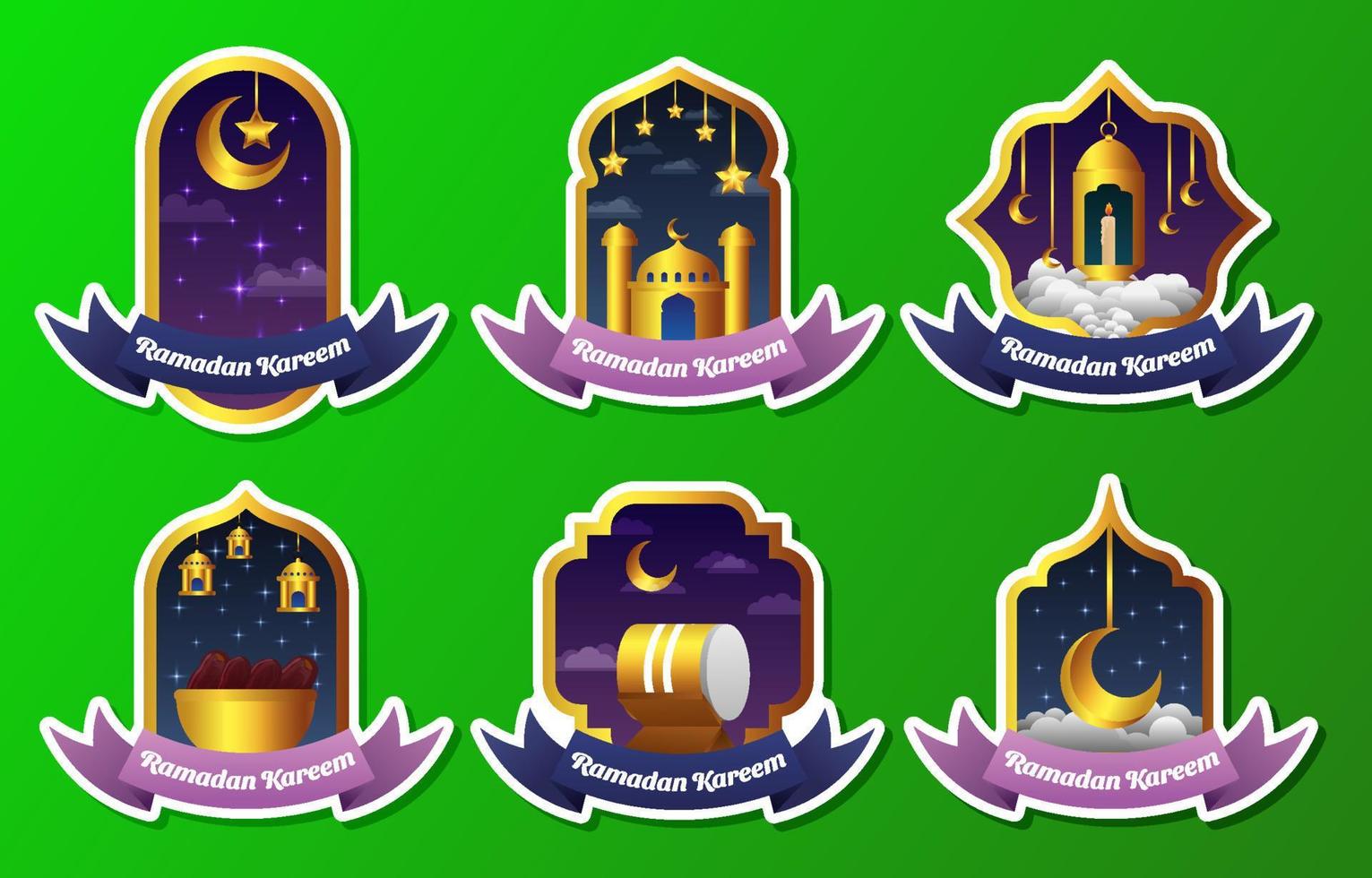 Collection of General Ramadan Sticker vector