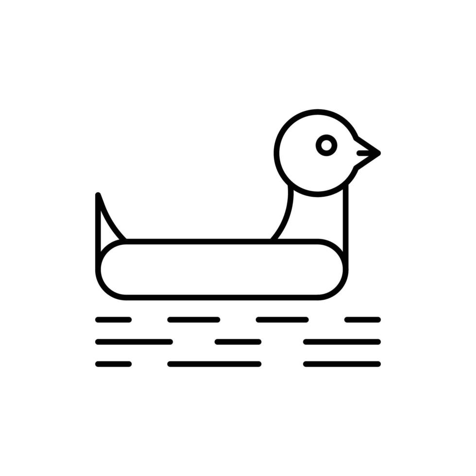 icono de juguete de pato de piscina vector