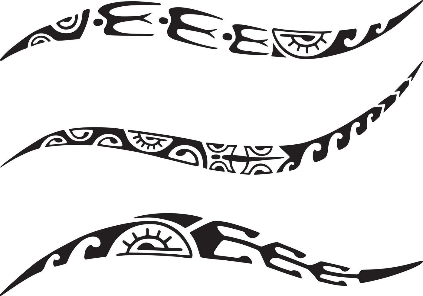 conjunto de diseño de tatuaje maorí. adorno oriental decorativo étnico. tatuaje tribal de arte. boceto vectorial de un tatuaje maorí. vector