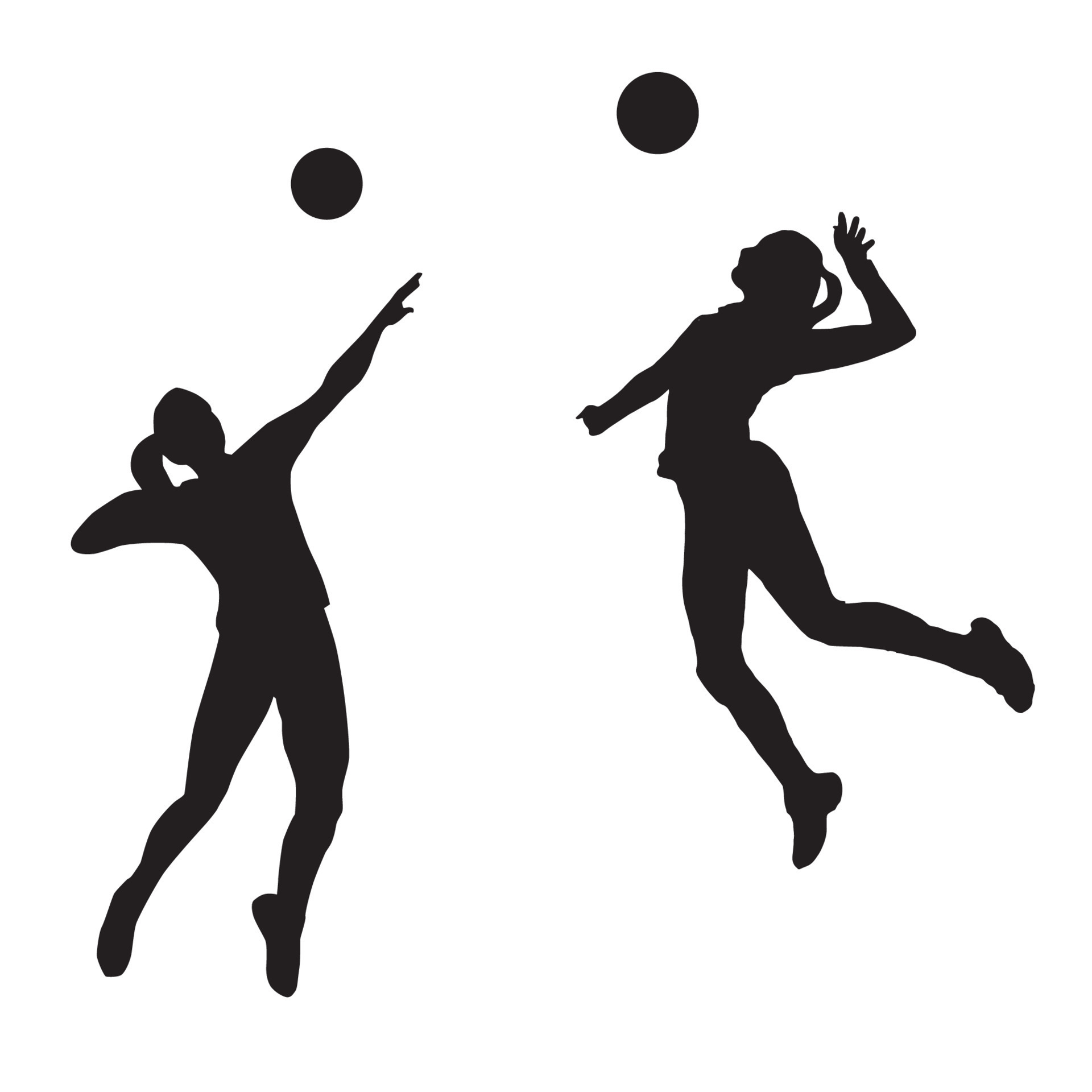 volleyball player clipart black and white free