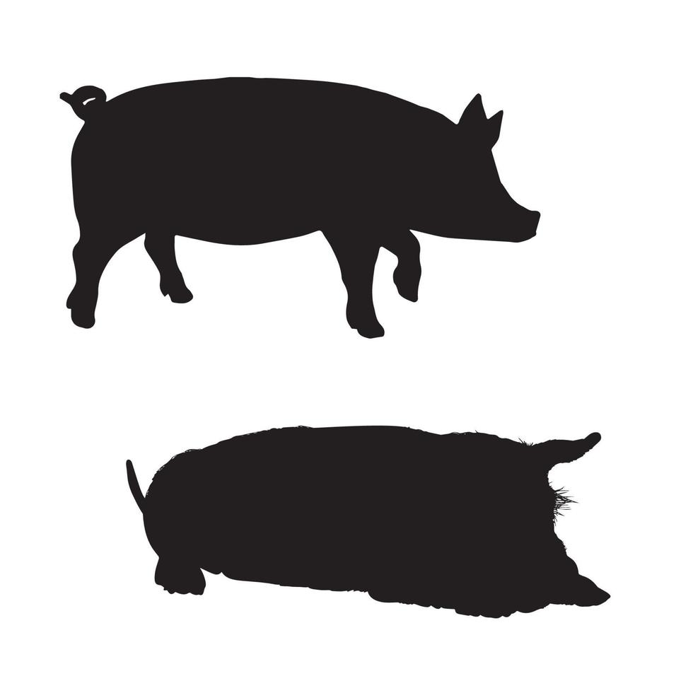pig silhouette art vector