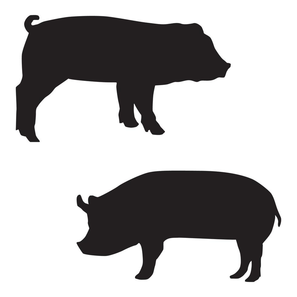 pig silhouette art vector