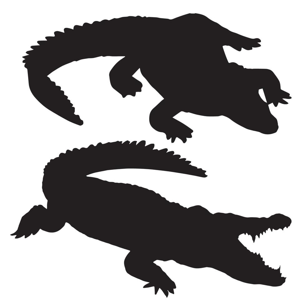 Crocodile silhouette art vector