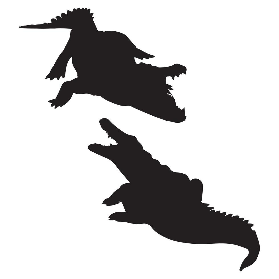 Crocodile silhouette art vector