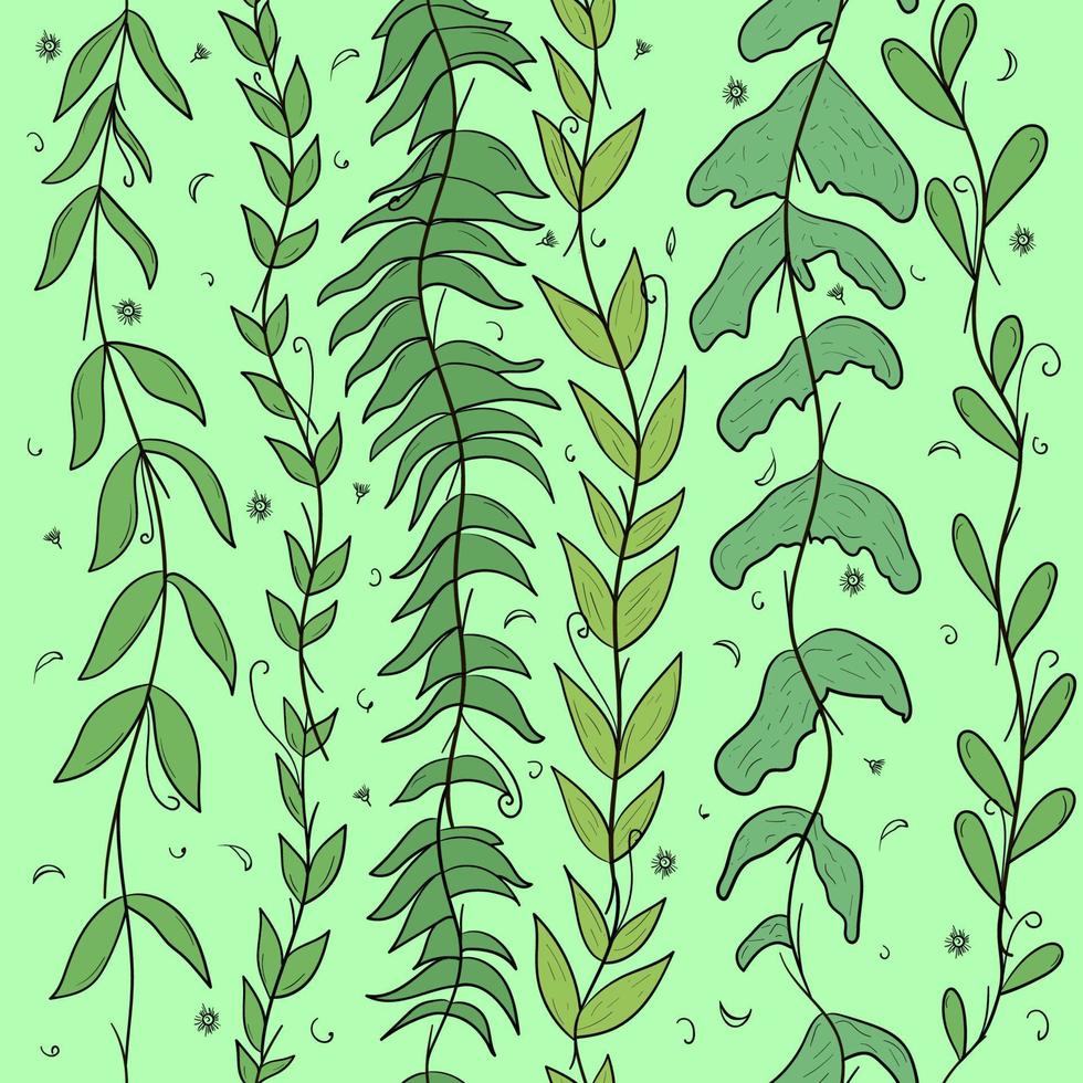 Seamless background with geometric leaves. Nature pattern vector