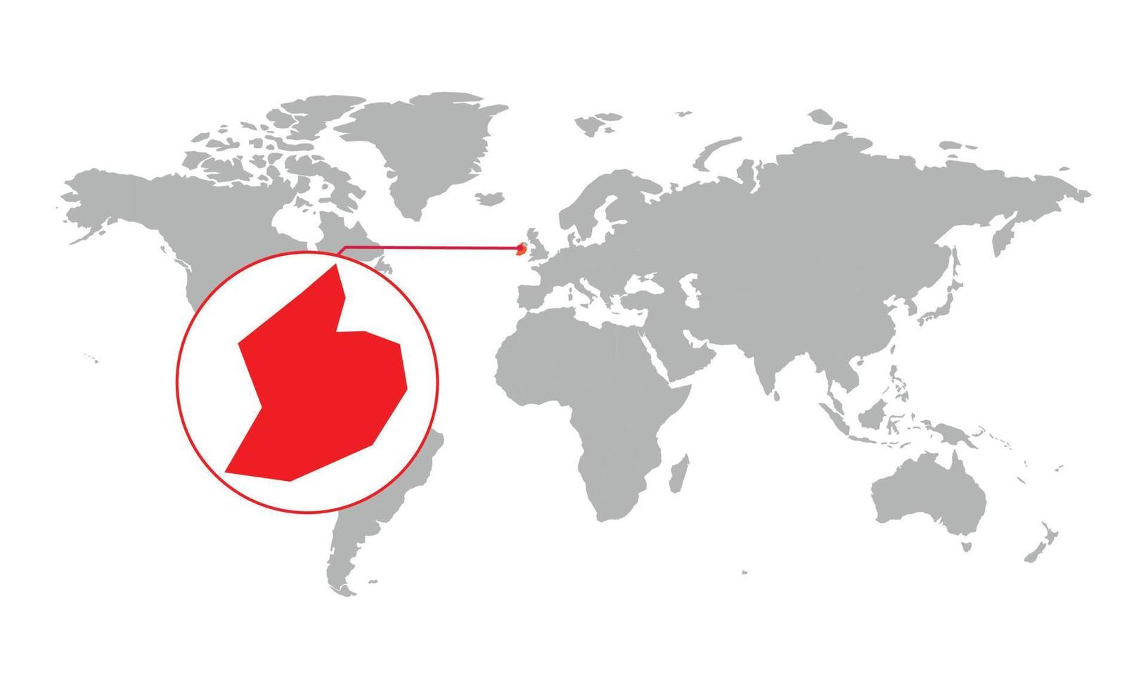 Enfoque del mapa de Irlanda. mapa del mundo aislado. aislado sobre fondo blanco. ilustración vectorial vector