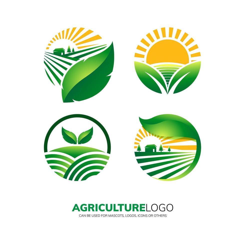 diseño de logotipo de agricultura para mascota e icono vector