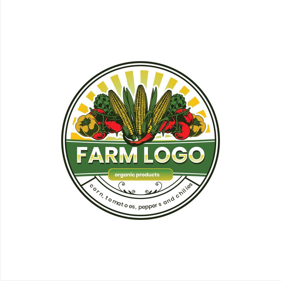 diseño de concepto de logotipo de granja vegetal vector