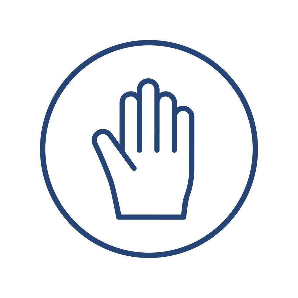 Hand stop icon. Warming symbol. Vector illustration