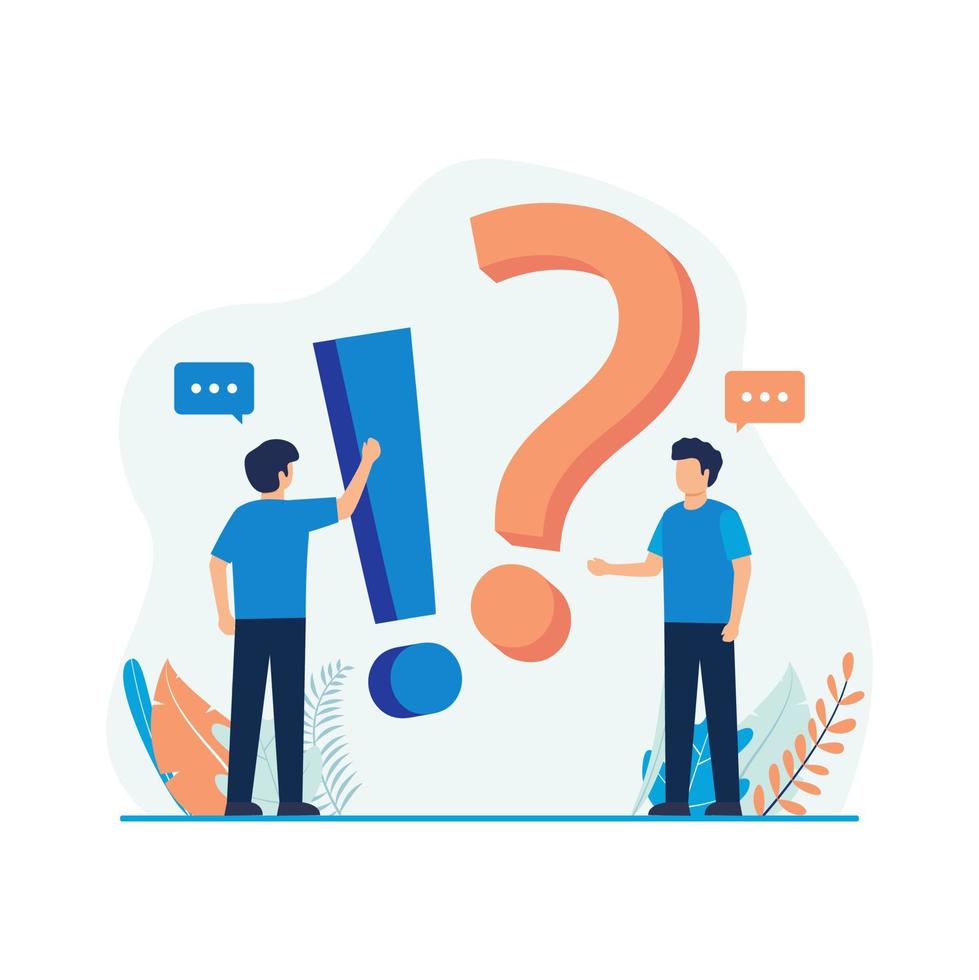 Call center operators carrying communication icons. Vector illustration, conceptual illustration of people, online communication, getting help information, answering questions.