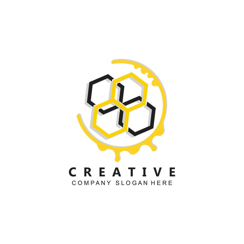 simple yellow honey bee free icon vector logo