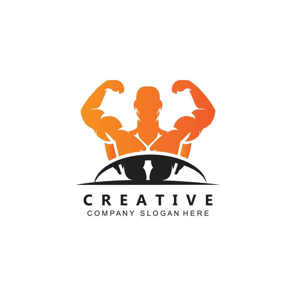 simple hand muscle activity gym logo vector icon