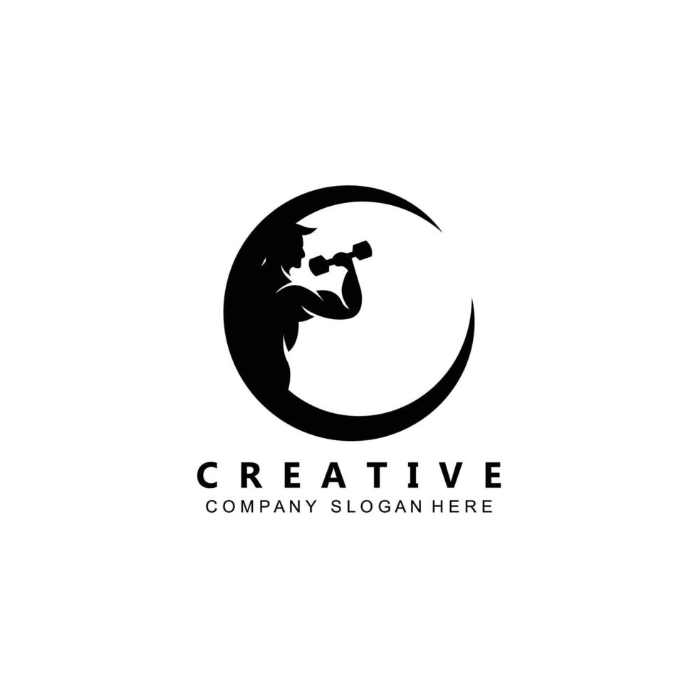 simple hand muscle activity gym logo vector icon