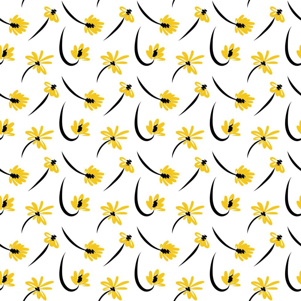 patrón de dandelions.vector amarillo ilustración vector