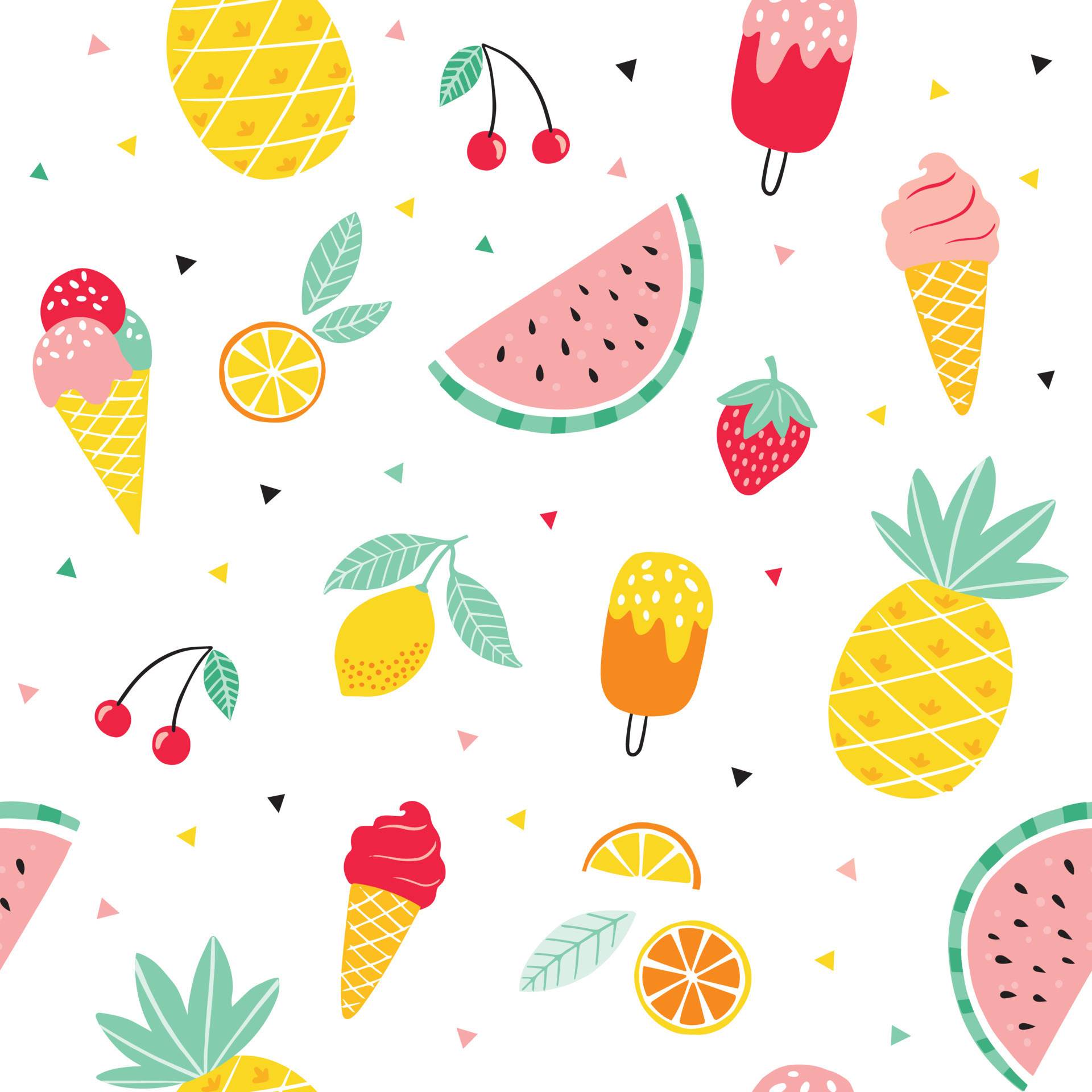 Download Cute Summer Fruits Pattern Phone Wallpaper  Wallpaperscom