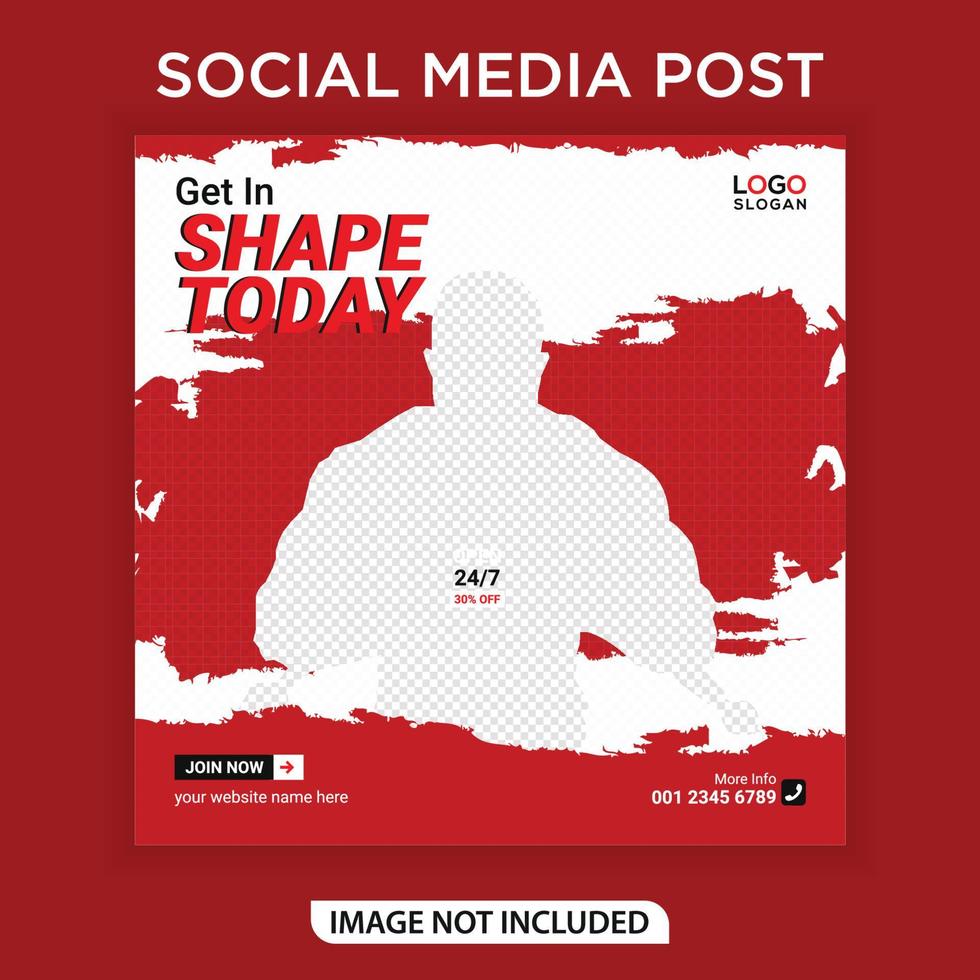 Shape your body square flyer social media post vector