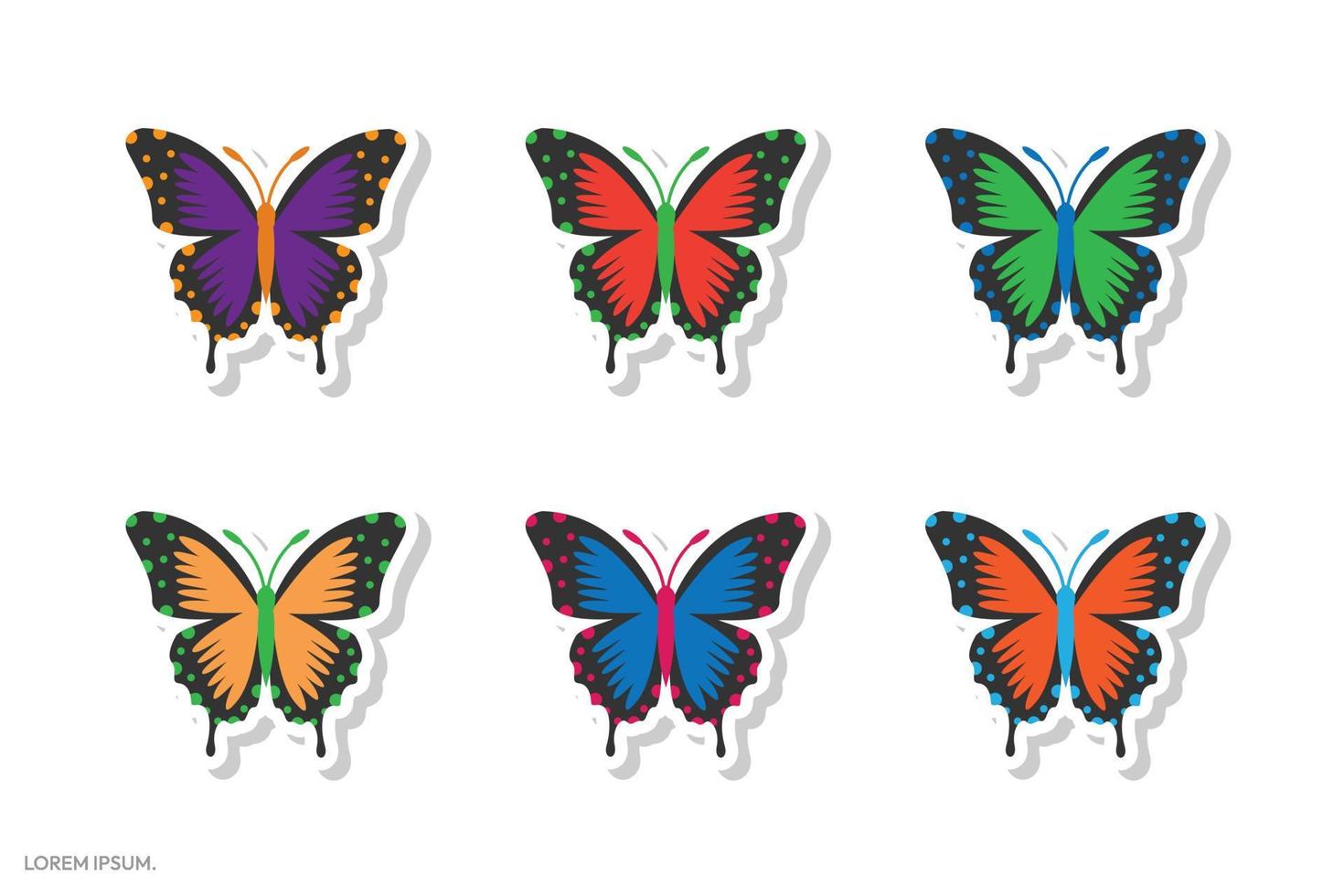 butterfly Illustration sticker vector