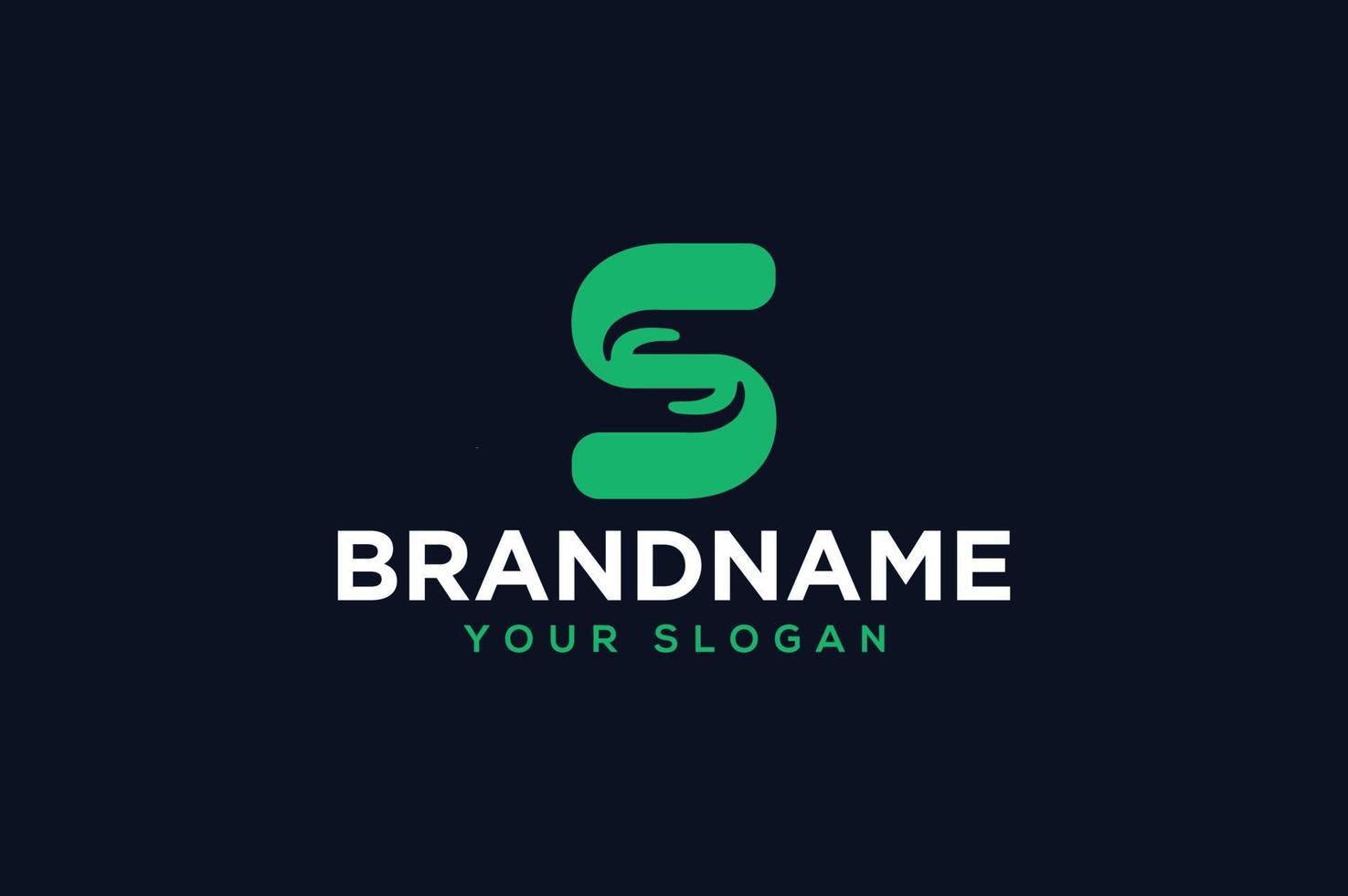 Initial letter S with leaf logo design vector illustration