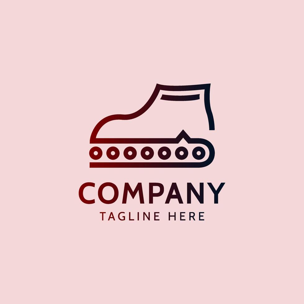 Logo tank combine with shoes for bussiness company vector