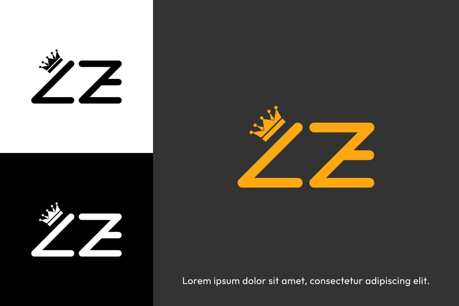 Golden logotype with crown logo vector