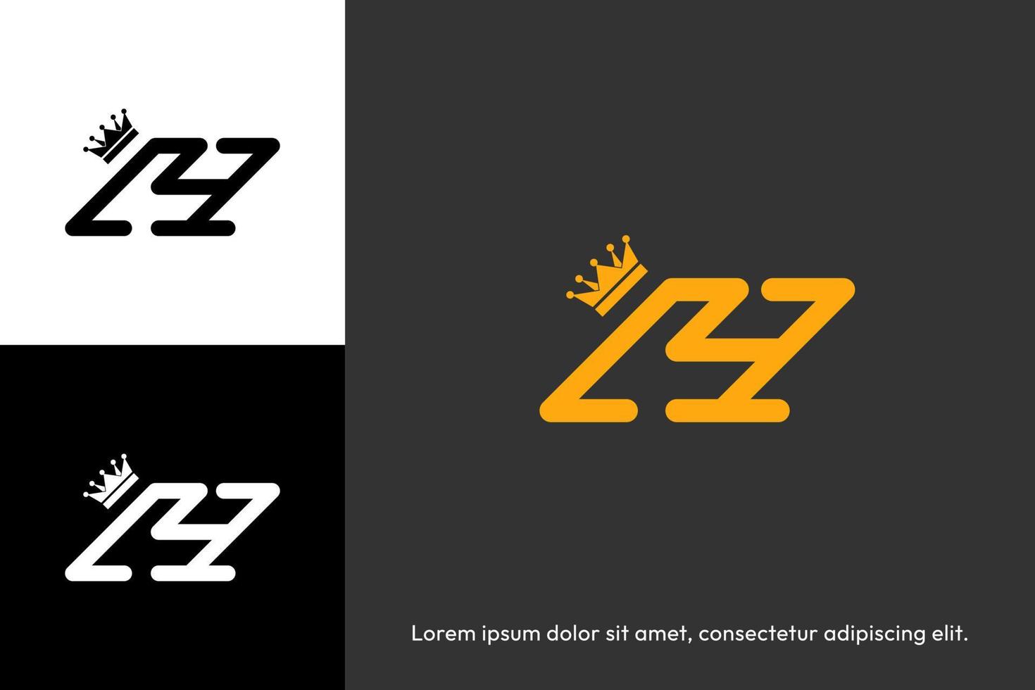 Golden logotype with crown logo vector
