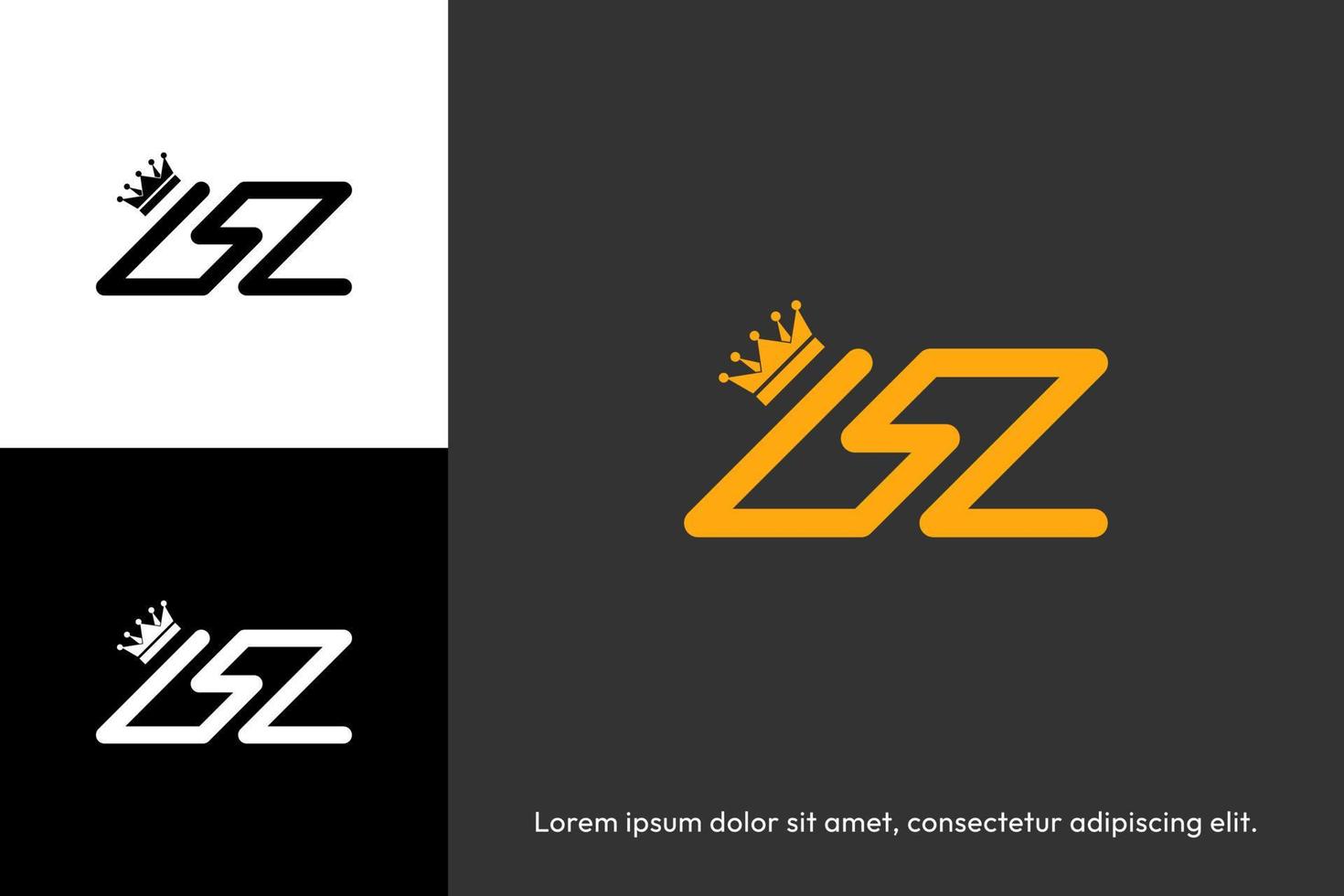 Golden logotype with crown logo vector